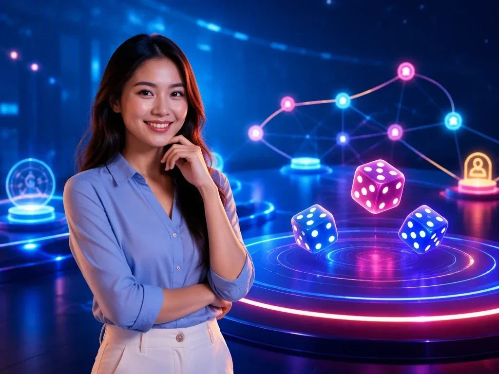 Ba con xúc xắc và sơ đồ ánh sáng minh họa cách đọc kết quả trong game tài xỉu
