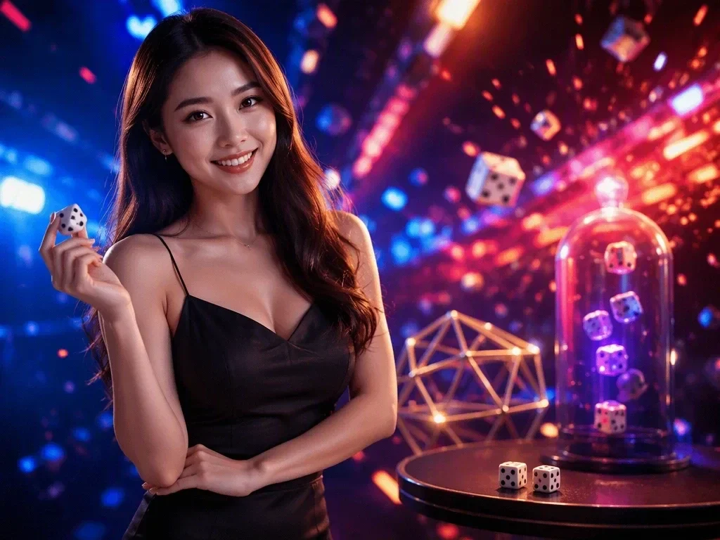 Ba viên xúc xắc minh họa cách hoạt động của dice party game