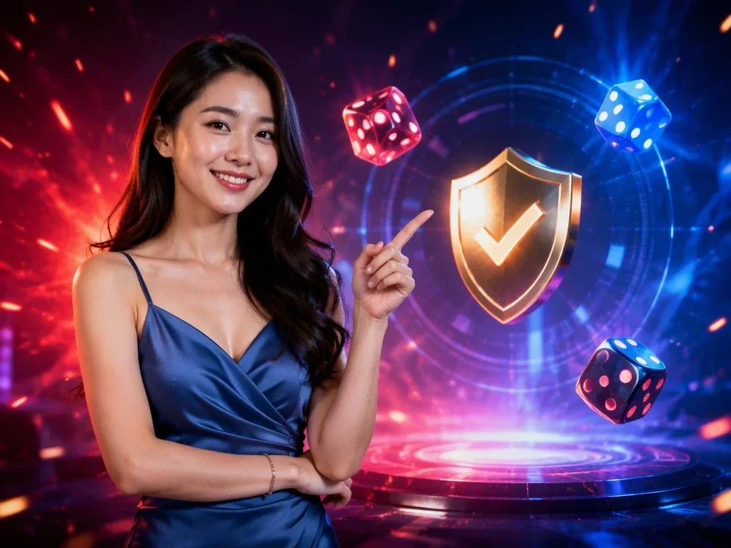 Minh họa tiêu chí kiểm duyệt minh bạch qua biểu tượng khiên bảo mật và các mục đánh dấu